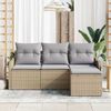 vidaXL Tuin Sofa Set met kussen met opslag 4 pcs Beige poly rattan