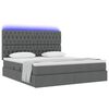 vidaXL Opbergbed met LED met matras Donkergrijs 180 x 200 cm Polyester