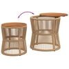 vidaXL Tuinbijzettafels 2 st met houten blad poly rattan beige