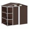 vidaXL Tuinschuur met rek 205x130x183 cm ijzer bruin