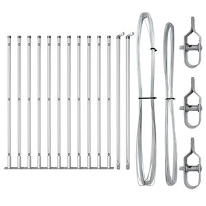 vidaXL Hekpalen 13 pcs Zilver Ø32mm 70 cm Gegalvaniseerd staal
