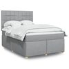 vidaXL Boxspring met matras stof lichtgrijs 160x200 cm