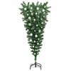 vidaXL Op-onderste-boven Kunstkerstboom met Ballenset Groen 120 cm PVC