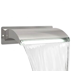 vidaXL Zwembadwaterval met led Roestvrij staal 304 51 x 26 x 13 cm