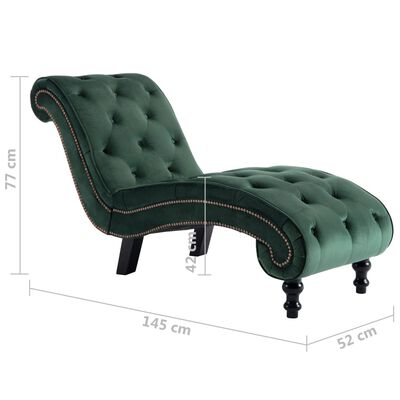 vidaXL Chaise longue fluweel groen