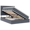 vidaXL LED Opslagbed met Matras Donkergrijs 140 x 190 cm Fluweel