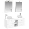 vidaXL Badkamermeubelset 5 st Wit Bewerkt hout en glas