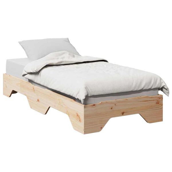 vidaXL Bedframe zonder matras stapelbaar 100x200 cm massief hout