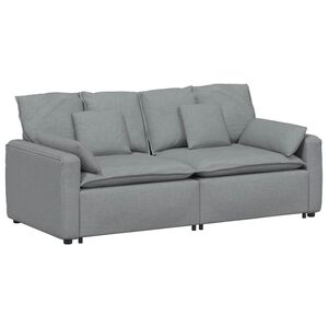 vidaXL Modulaire bank met kussens lichtgrijs