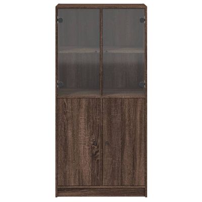 vidaXL Hoge kast met deuren 68x37x142 cm bewerkt hout bruin eikenkleur