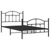 vidaXL Bedframe met hoofd- en voeteneinde metaal zwart 107x203 cm