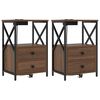 vidaXL Nachtkastje 2 st Bruin Eiken 40 x 31 x 60 cm Bewerkt hout