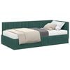 vidaXL Hoekbedframe met Matras met hoofdeinde 2 pcs Groen Fluweel