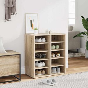 vidaXL Schoenenkasten 2 st 31,5x35x70 cm hout sonoma eikenkleur