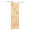 vidaXL Schuifdeur Natuurlijk en Wit 70 x 210 cm Massief Grenenhout