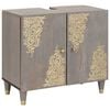 vidaXL Wastafelkast Grijs 62 x 33 x 58 cm Massief Mango Hout