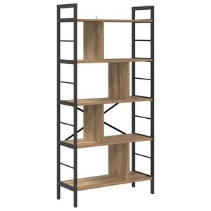 vidaXL Boekenkast 9-laags 75 x 30 x 156 cm Bewerkt hout Artisan Eiken