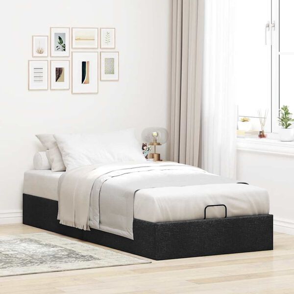 vidaXL Bedframe zonder matras 80x200 cm stof zwart