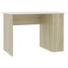 vidaXL Bureau 110x60x73 cm bewerkt hout wit en sonoma eikenkleurig