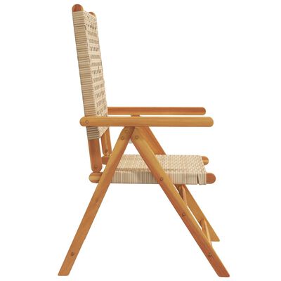 vidaXL Tuinstoelen 2 st massief acaciahout en poly rattan beige