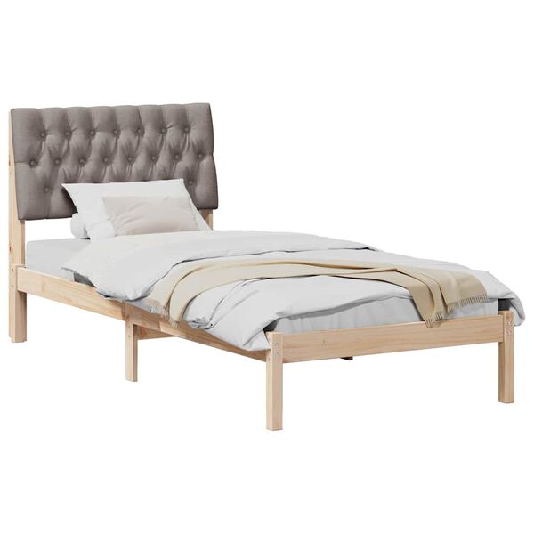 vidaXL Bedframe met Gevoerd Hoofdgedeelte Bruin 90 x 200 cm