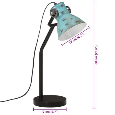 vidaXL Bureaulamp 25 W E27 17x17x60 cm verweerd blauw