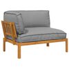 vidaXL Bankstel met kussen Grijs 133 x 92 x 69 cm Massief Acaciahout