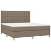 vidaXL Boxspring met matras en LED stof taupe 160x200 cm