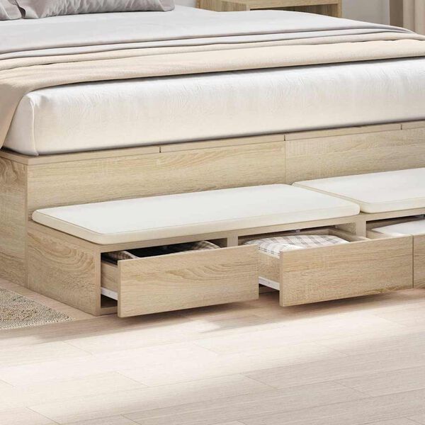 vidaXL Bedlades Sonoma Eiken 135 x 36,5 x 16,5 cm Bewerkt hout