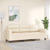 vidaXL Driezitsbank 180 cm microvezelstof beige