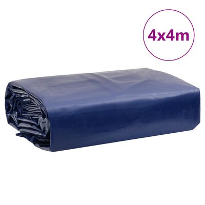 vidaXL Dekzeil 650 g/m² 4x4 m blauw