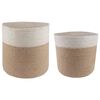 vidaXL Plantenpot Set 2 st Natuurlijk en Wit &Oslash; 28 x 28 cm