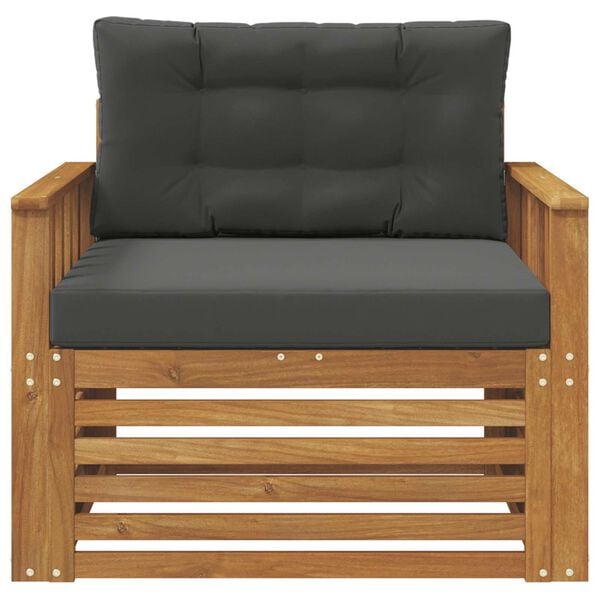 vidaXL Buiten bankenset Massief Acaciahout en Polyester Naturel