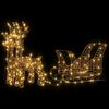 vidaXL Rendier trek slede met 160 LED Warmwit 30 x 12 x 55 cm PET