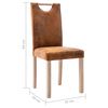 vidaXL Eetkamerstoelen 2 st kunstsu&egrave;de bruin