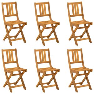 vidaXL Bistrostoelen voor buiten 6 st Naturel Massief Acaciahout