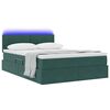 vidaXL Opbergbed met LED met matras Donkergroen 140 x 190 cm Fluweel