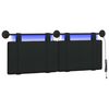 vidaXL Hangend hoofdbord Zwart Stof