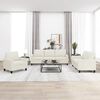 vidaXL 3-delige Loungeset met kussens kunstleer cr&egrave;me