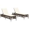 vidaXL Ligstoelen 2 st met tafel poly rattan bruin