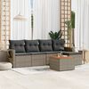 vidaXL 6-delige Loungeset met kussens poly rattan grijs
