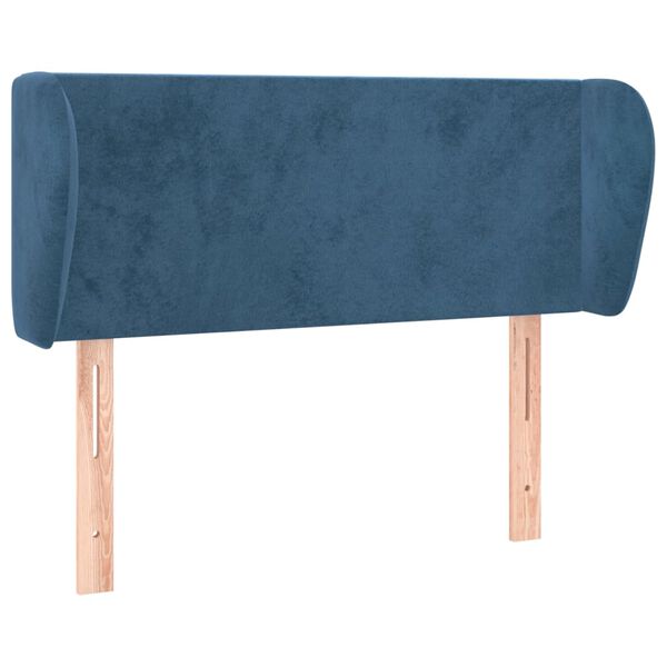vidaXL Hoofdbord met randen 93x23x78/88 cm fluweel donkerblauw