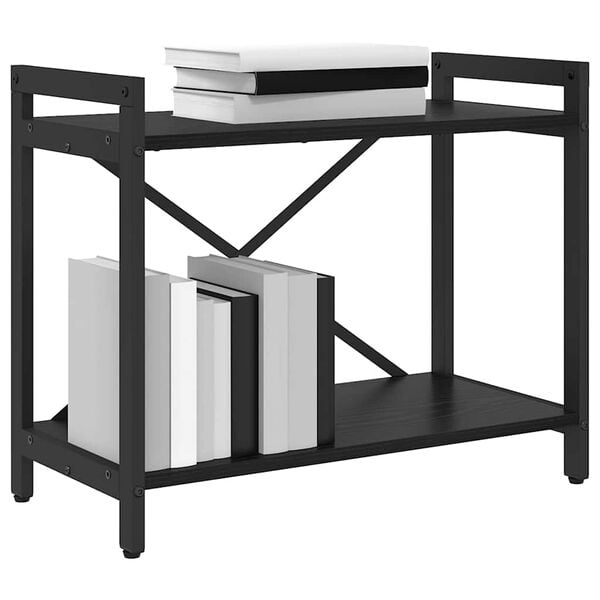 vidaXL Boekenkast Zwart Eiken 60 x 30 x 50 cm Bewerkt hout