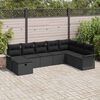 vidaXL Tuin Sofa Set met kussen met opslag 8 pcs Zwart Poly riet
