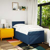vidaXL Boxspring met matras stof blauw 100x200 cm