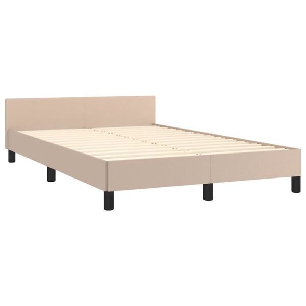 vidaXL Bedframe zonder matras 120x190 cm kunstleer cappuccinokleurig