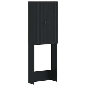 vidaXL Toiletkast EDE Zwart 66 x 25,5 x 190 cm Bewerkt hout