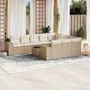 vidaXL 11-delige Tuinset met kussens poly rattan beige