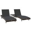 vidaXL Ligstoel 3 pcs Bruin 197 x 70 x 82 cm poly rattan