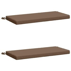 vidaXL Bank Kussens SOEST 2 st 100% Polyester Taupe 80 x 40 x 5 cm